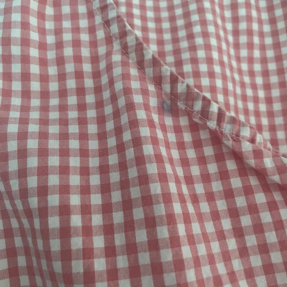 Madewell Embroidered Gingham Tank Top in Red and White with V-Neck, Size Small - Picture 9 of 9